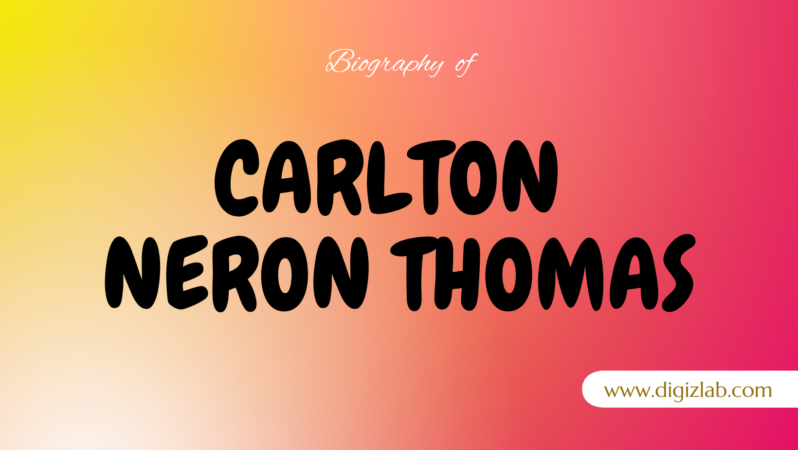 Carlton Neron Thomas Net Worth, Wife, Age, Height, Weight, Wiki